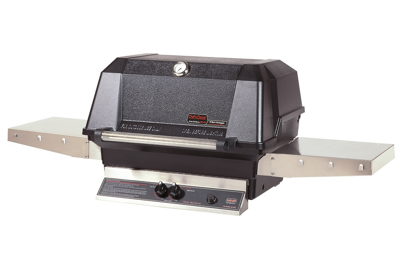 MHP WNK Gas Grill Head with 2 Stainless Side Shelves  and in Ground Post - WNK4DD