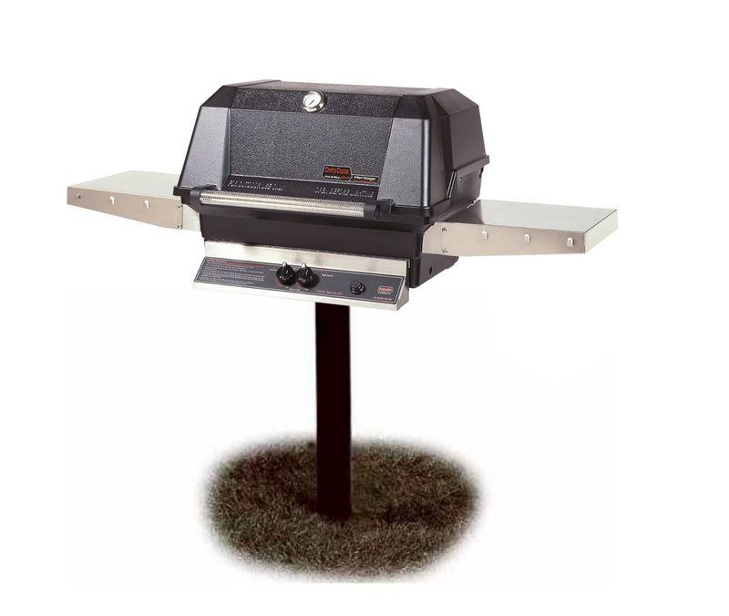 MHP WNK Gas Grill Head with 2 Stainless Side Shelves  and in Ground Post - WNK4DD