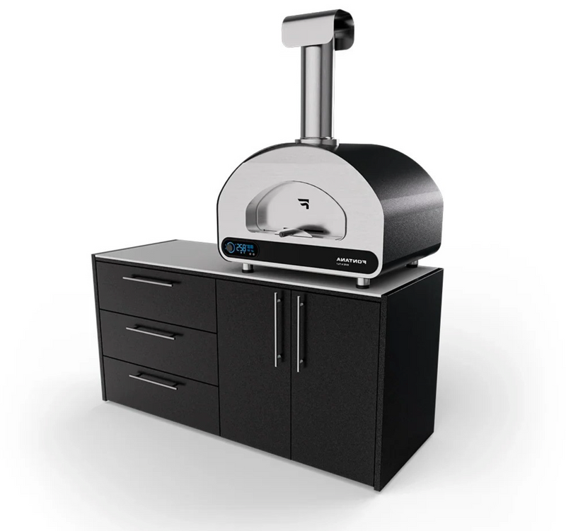 Fontana Gas Pizza Oven Volta 70 and Double Door and Triple Drawer Cabinet
