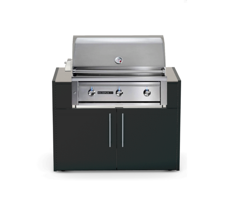 Outdoor Kitchen Elysia Paired with Lynx Sedona 36 Inch Built-In Propane Gas Grill