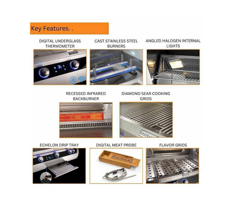 Fire Magic Echelon Diamond E1060s 48-Inch Grill w/ Power Burner, Rotisserie & Analog Thermometer (Copy)