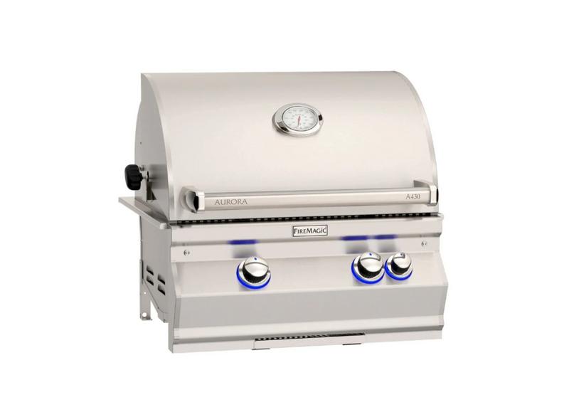 Fire Magic 24" Aurora A430i Built-In Gas Grill with Backburner & Rotisserie Kit