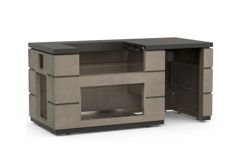 Fire Magic 77" Contemporary Outdoor Kitchen Island with Refrigerator