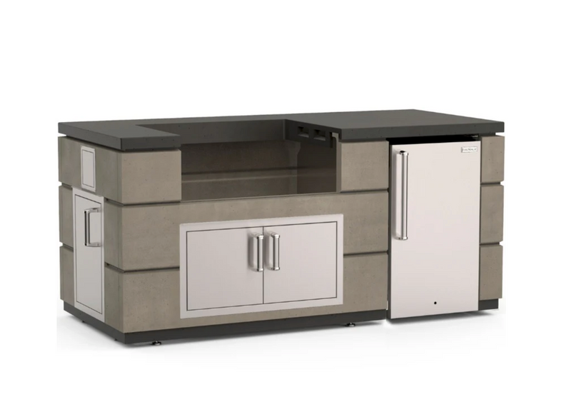 Fire Magic 77" Contemporary Outdoor Kitchen Island with Refrigerator