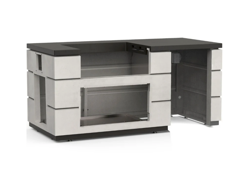 Fire Magic 77" Contemporary Outdoor Kitchen Island with Refrigerator