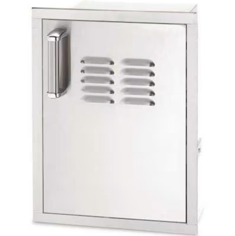 Fire Magic Premium Flush 14-Inch Soft Close Louvered Single Access Door With Propane Tank Storage - 53820SC