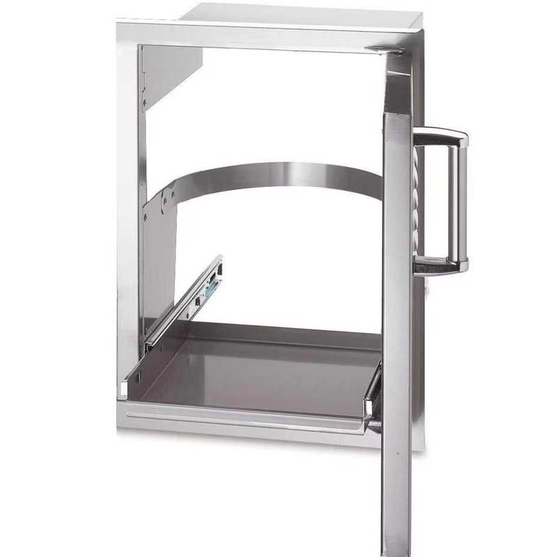 Fire Magic Premium Flush 14-Inch Soft Close Louvered Single Access Door With Propane Tank Storage - 53820SC