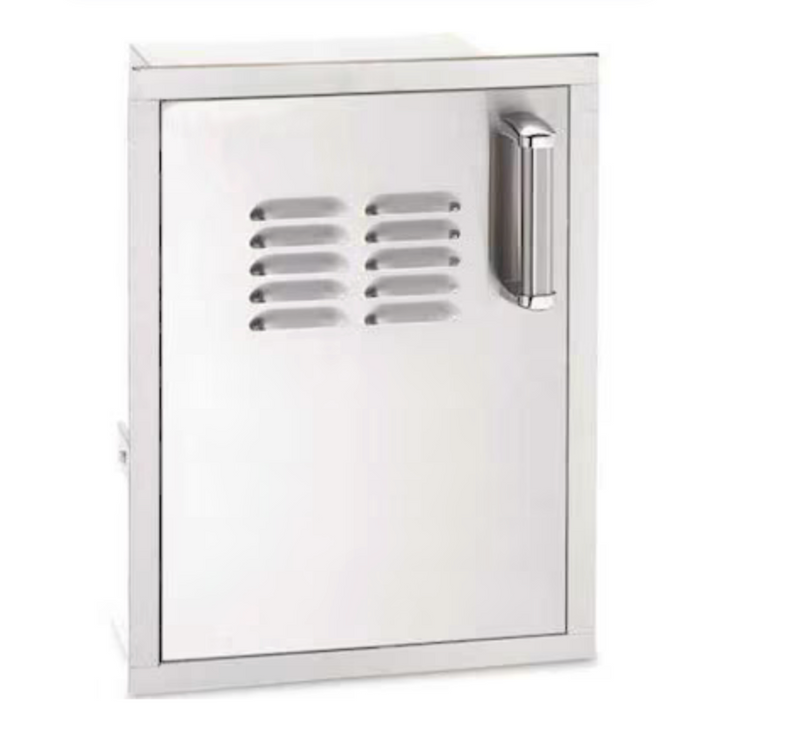 Fire Magic Premium Flush 14-Inch Soft Close Louvered Single Access Door With Propane Tank Storage - 53820SC