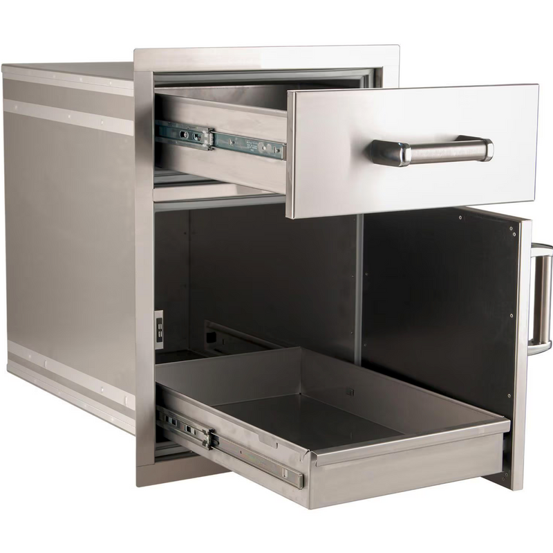 Fire Magic Premium Flush 17-Inch Pantry / Access Drawer Combo - 54018S