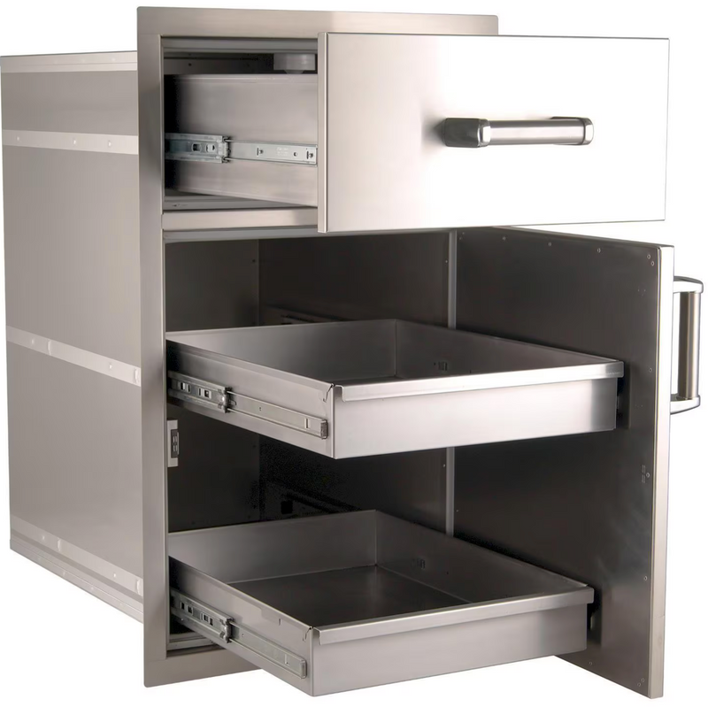 Fire Magic Premium Flush 20-Inch Pantry / Access Drawer Combo - 54020S