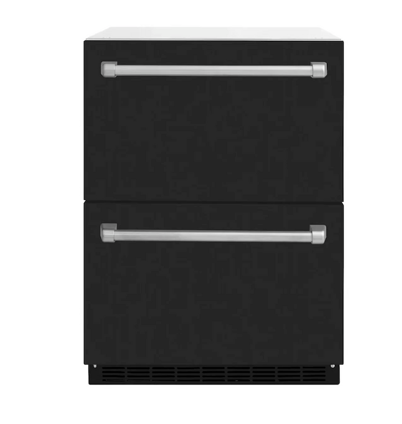 Stoll Aluminum Outdoor Kitchen Black Whistler 34-Inch 4-Burner Gas Grill Sink, and Double Drawer Fridge and Green Egg | 13FT
