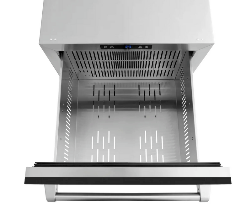 Stoll Aluminum Outdoor Kitchen Black, Whistler 34-Inch 4-Burner Gas Grill, and Double Drawer Fridge | 8FT