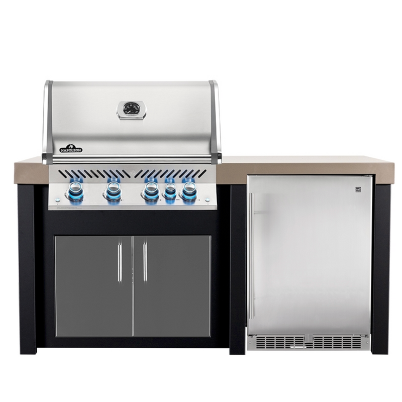 71" Outdoor Kitchen Island Refrigerator Bundle with Napoleon NG Prestige PRO 500 Built-In Grill
