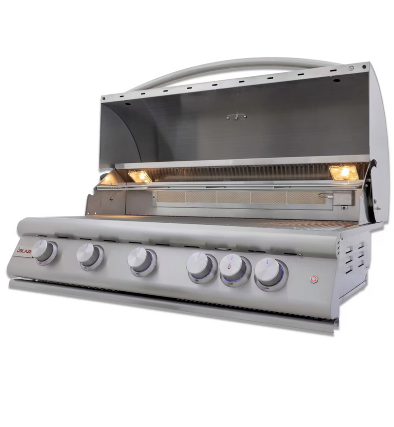 Blaze Premium LTE 40-Inch 5-Burner Built-In Gas Grill w/ Rear Infrared Burner & Grill Lights