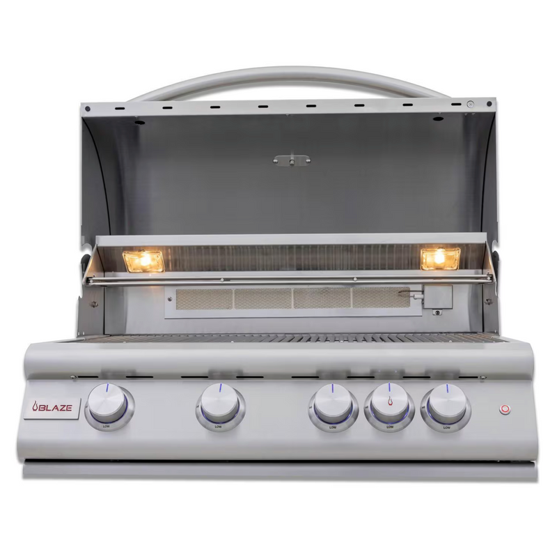 Blaze Premium LTE 32-Inch 4-Burner Built-In Gas Grill w/ Rear Infrared Burner & Grill Lights - BLZ-4LTE3