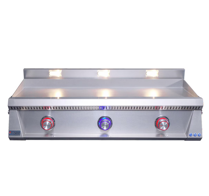 Le Griddle Pro Series 105 42-in 3 Burner Built-In Natural Gas Flat Top Grill w/ 3mm Plate - OML105P3