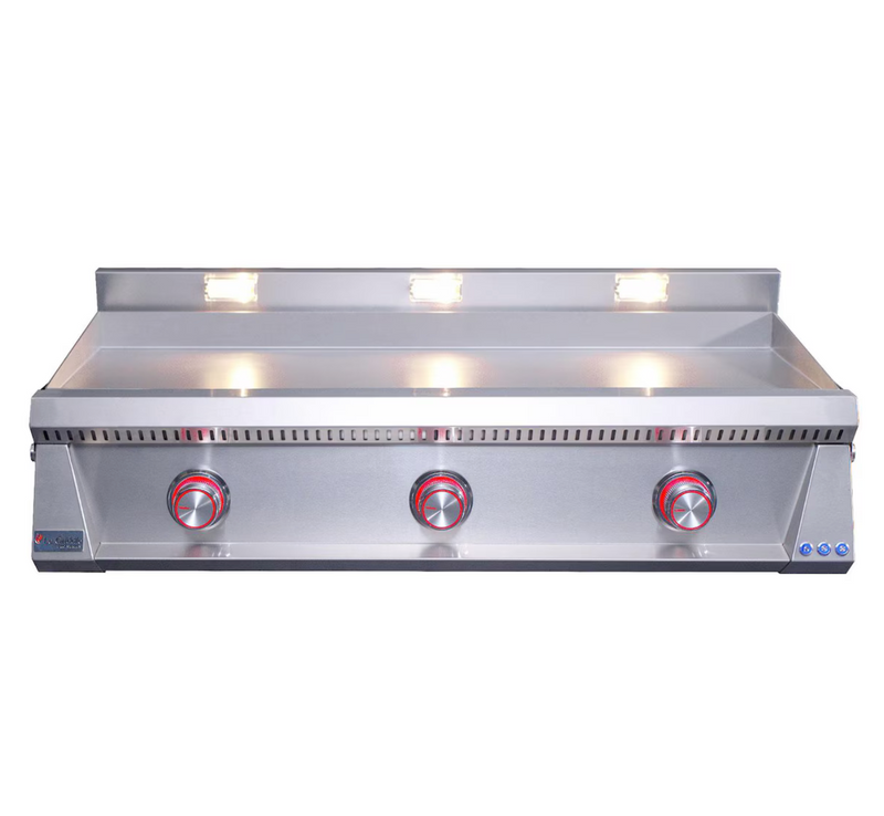 Le Griddle Pro Series 105 42-in 3 Burner Built-In Natural Gas Flat Top Grill w/ 3mm Plate - OML105P3