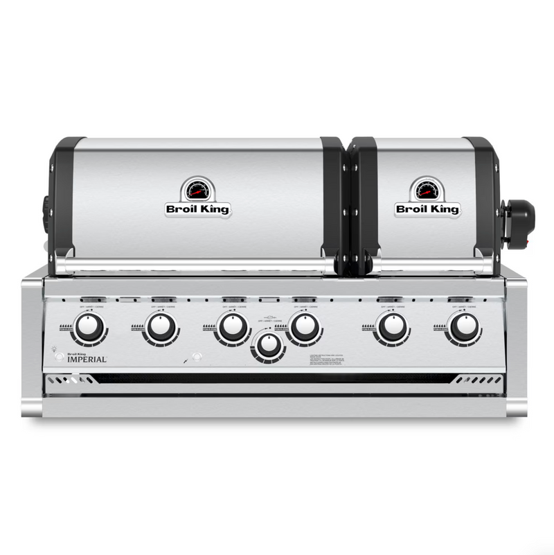 Broil King Imperial S 670 6 Burner Built-In Natural Gas Grill w/ Rear Burner & Rotisserie Kit - 957077