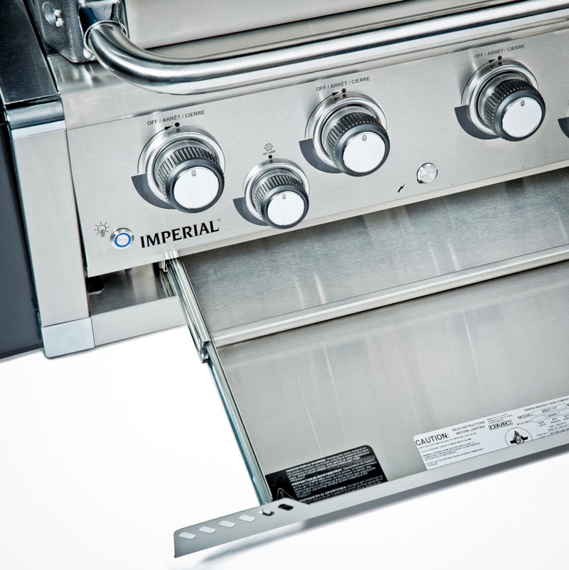 Broil King Imperial S 570 5 Burner Built-In Natural Gas Grill w/ Rear Burner & Rotisserie Kit - 958077