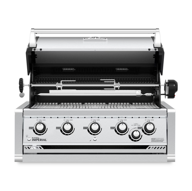 Broil King Imperial S 570 5 Burner Built-In Natural Gas Grill w/ Rear Burner & Rotisserie Kit - 958077
