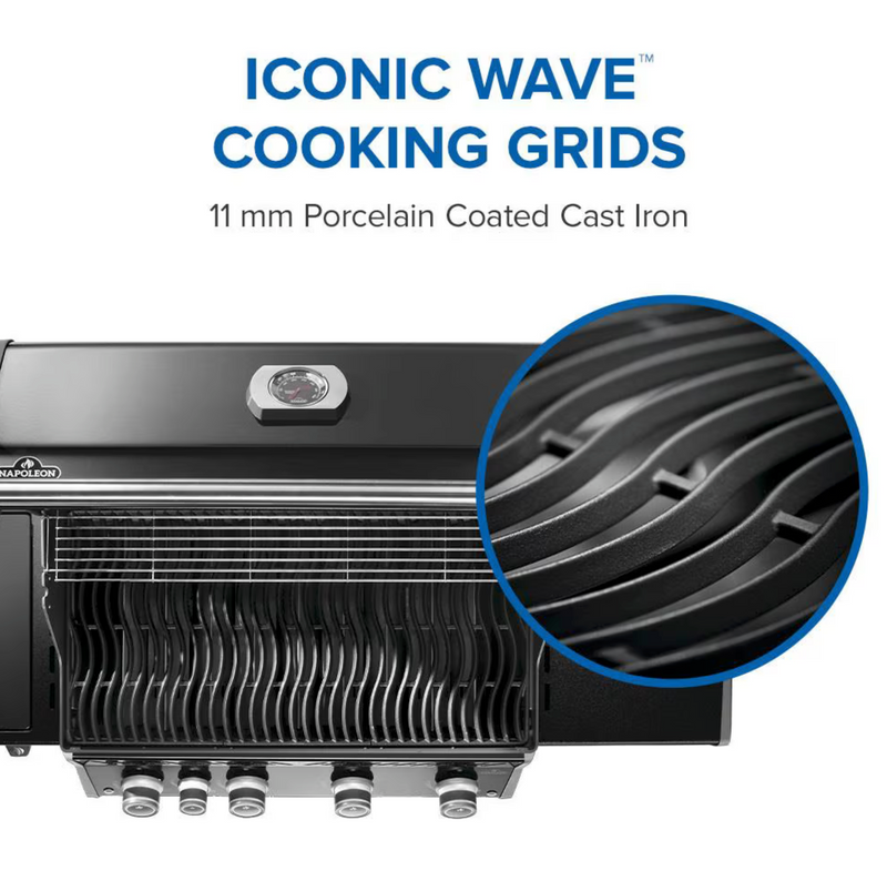 Napoleon RXT525SIBK Rogue XT 525 Black Gas Grill on Cart with Infrared Side Burner, 28.75-Inches