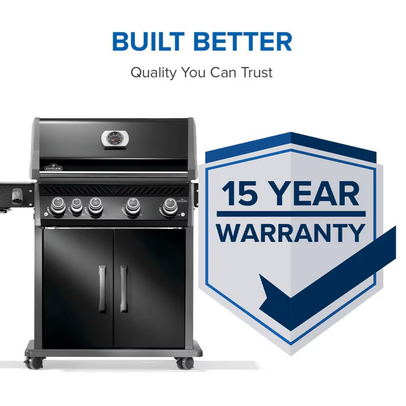Napoleon RXT525SIBK Rogue XT 525 Black Gas Grill on Cart with Infrared Side Burner, 28.75-Inches