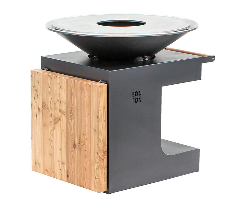 Luxury Bonton Pellet Grill - Easy to Fuel and Clean with WiFi Connection - Anthracite Grey - Round