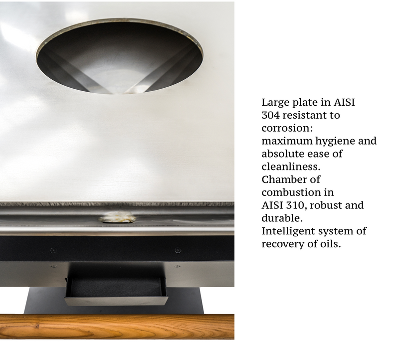 Luxury Bonton Pellet Grill - Easy to Fuel and Clean with WiFi Connection - Corten - Round
