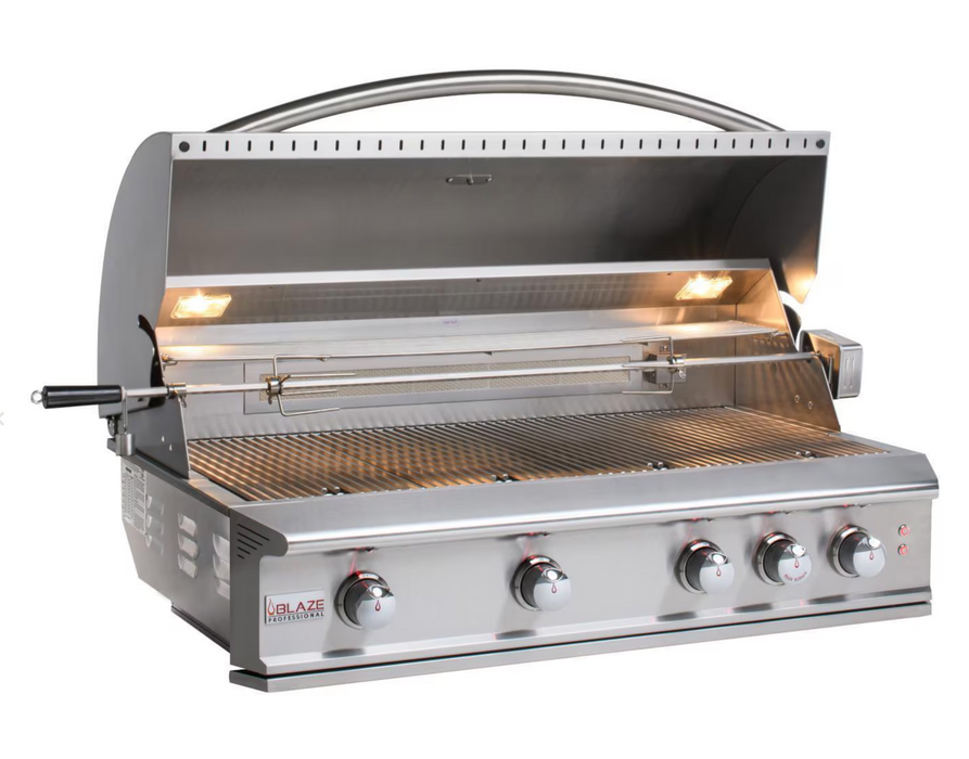 Blaze Professional LUX 44-Inch 4-Burner Built-In Gas Grill w/ Rear Infrared Burner - BLZ-4PRO