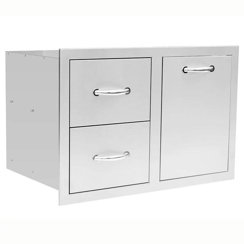 TrueFlame 33" 2-Drawer & Vented LP Tank Pull out Drawer Combo - TF-DC2-33LP