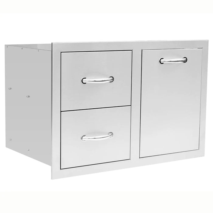 TrueFlame 33" 2-Drawer & Vented LP Tank Pull out Drawer Combo - TF-DC2-33LP