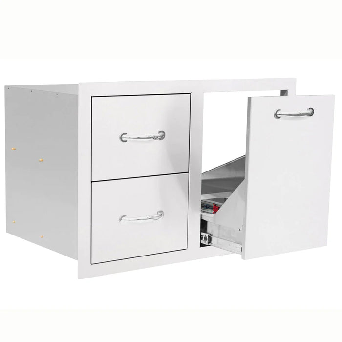 TrueFlame 33" 2-Drawer & Vented LP Tank Pull out Drawer Combo - TF-DC2-33LP
