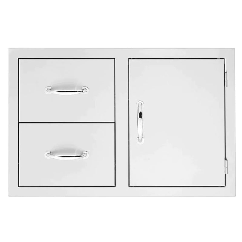 TrueFlame 36" 2-Drawer & Access Door Combo Masonry Frame Return - TF-DC2-36