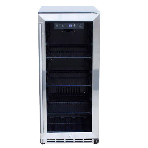 TrueFlame 15" Outdoor Rated Fridge with Glass Door - TF-RFR-15G