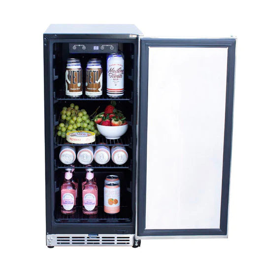 TrueFlame 15" Outdoor Rated Fridge with Stainless Door - TF-RFR-15S