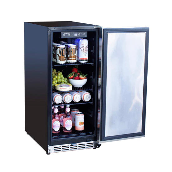 TrueFlame 15" Outdoor Rated Fridge with Stainless Door - TF-RFR-15S