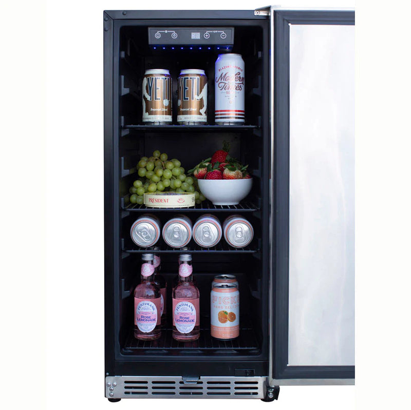 TrueFlame 15" Outdoor Rated Fridge with Stainless Door - TF-RFR-15S