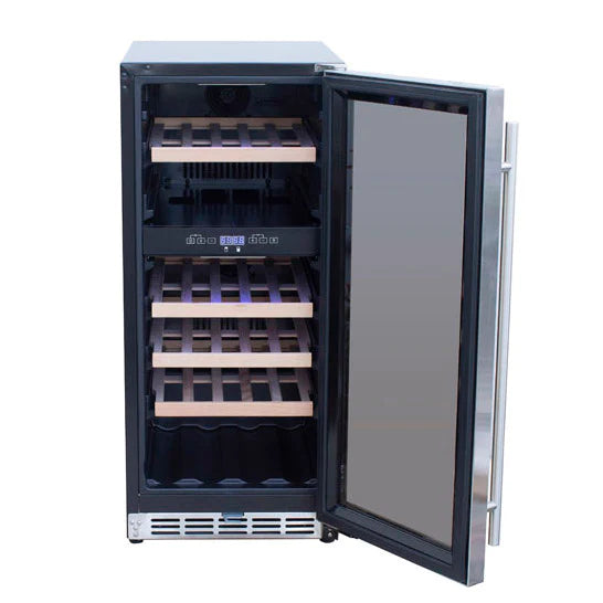 TrueFlame 15" Outdoor Rated Dual Zone Wine Cooler - TF-RFR-15WD