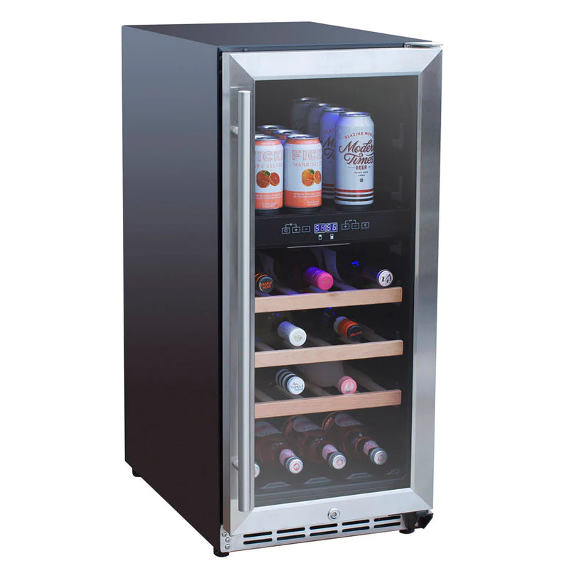 TrueFlame 15" Outdoor Rated Dual Zone Wine Cooler