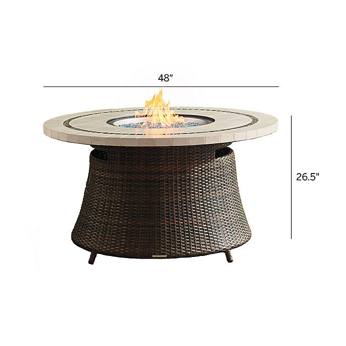 Firetop Table Outdoor Stone Top Fire Table in Dove — Marvellesures
