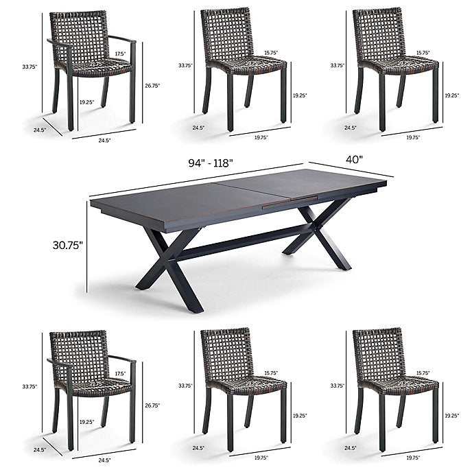 Rectangular Dining Set in Aluminum