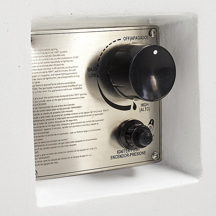 Carmela Fire Table in White Finish - Lava rocks and Weather Cover included