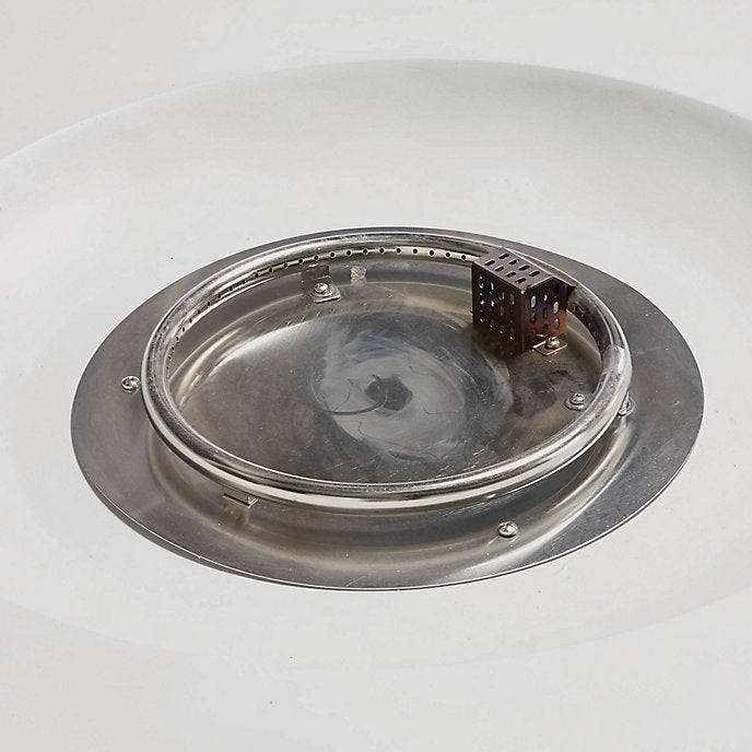 Carmela Fire Table in White Finish - Lava rocks and Weather Cover included