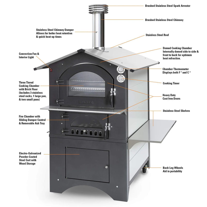Fontana Gusto Wood-Fired Dual Chamber Oven
