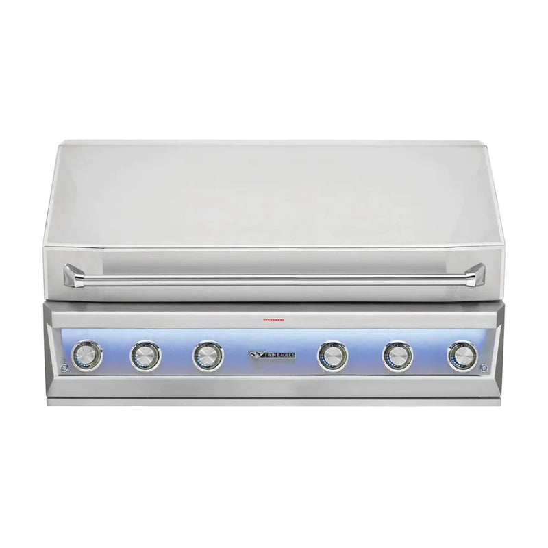 Twin Eagles | 54-Inch Gas Built-In Eagle One Super Premium Grill w/ Black Glass Infrared Rotisserie Burner and Sear Zone