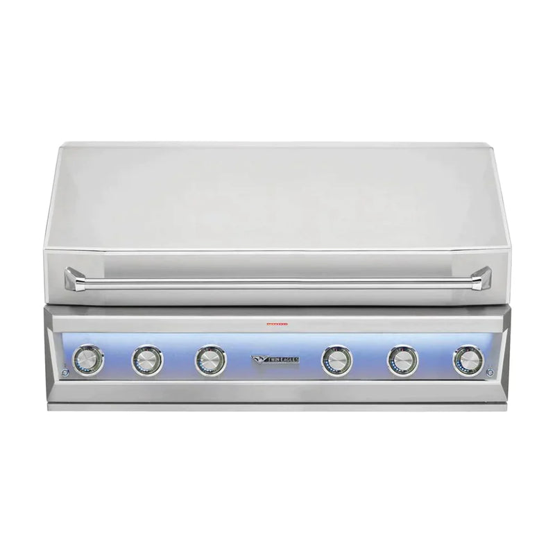 Twin Eagles Eagle One 54-Inch 4-Burner Gas Grill with Sear Zone & Two Infrared Rotisserie Burners On Deluxe Cart - (TE1BQ54RS-N / TE1BQ54RS-L)