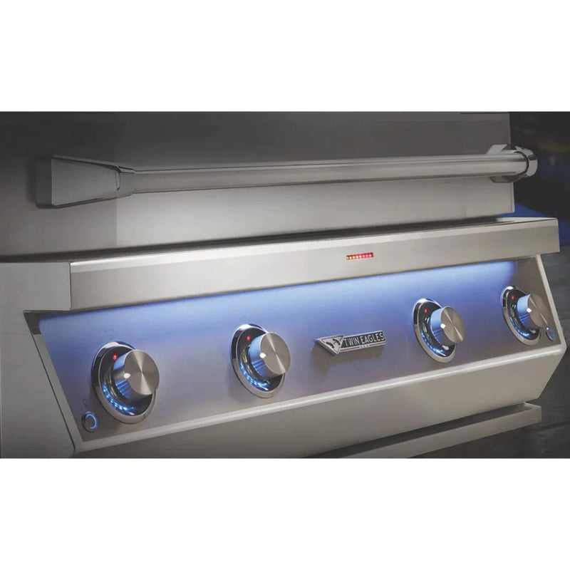 Twin Eagles | 54-Inch Gas Built-In Eagle One Super Premium Grill w/ Black Glass Infrared Rotisserie Burner and Sear Zone