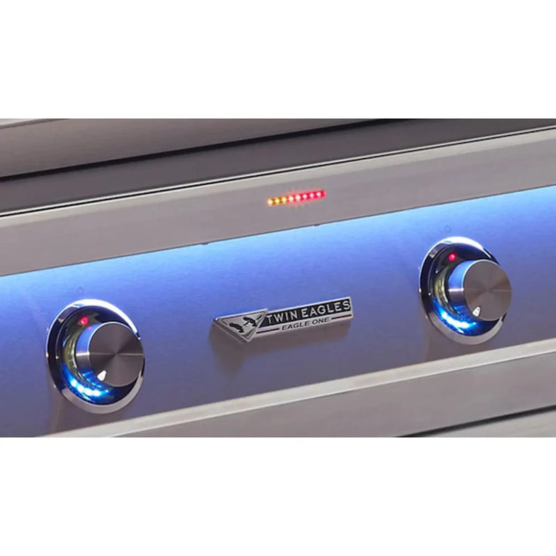 Twin Eagles | 54-Inch Gas Built-In Eagle One Super Premium Grill w/ Black Glass Infrared Rotisserie Burner and Sear Zone