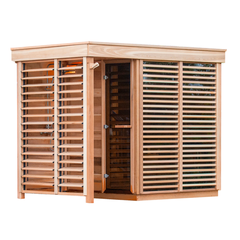Outdoor 580 Pure Cube Sauna - 3 Person - Clear Red Cedar