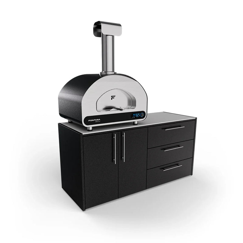 Fontana Gas Pizza Oven Volta 70 and Double Door and Triple Drawer Cabinet